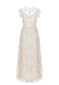 Ivory Feather-Texture Maxi Dress - view 1
