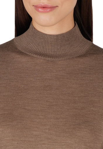 Mocha High-Neck Fine-Knit Top - view 4