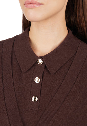 Burgundy Sfilato jumper - view 4