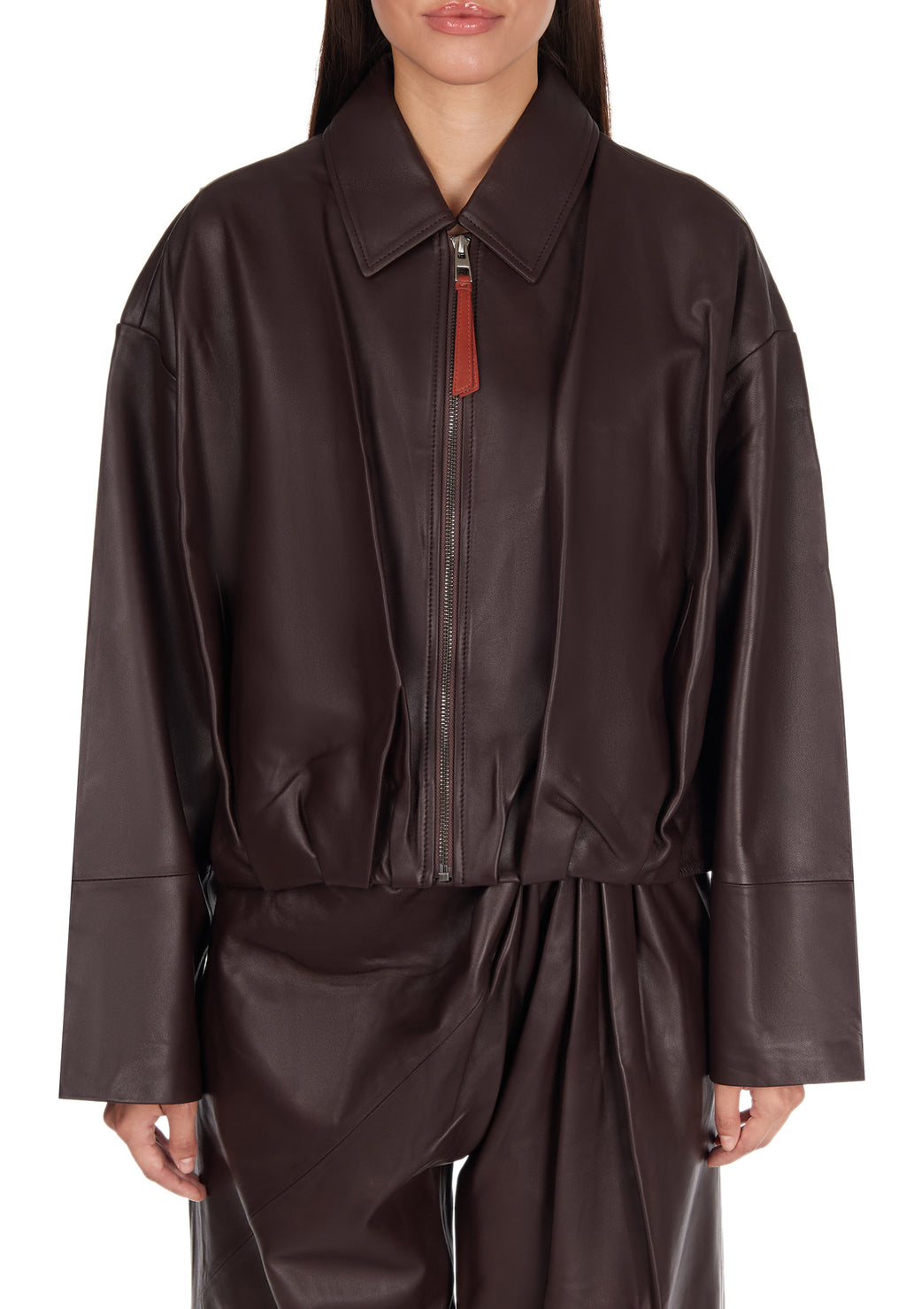 Burgundy Sfilato jacket - view 4