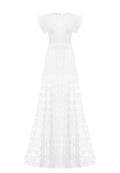 White Tiered Tulle Maxi Dress - view 1