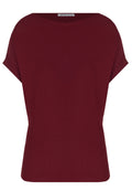 Burgundy and Coral Sfilato short sleeve top - view 1