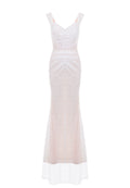 White Lace-Panel Column Dress - view 1