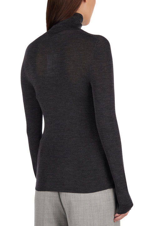 Black Fine-Knit Turtleneck - view 2