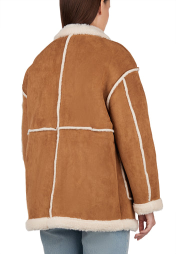 Brown Sfilato sheepskin coat - view 6