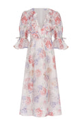 Blush Floral V-Neck Midi Dress - view 1