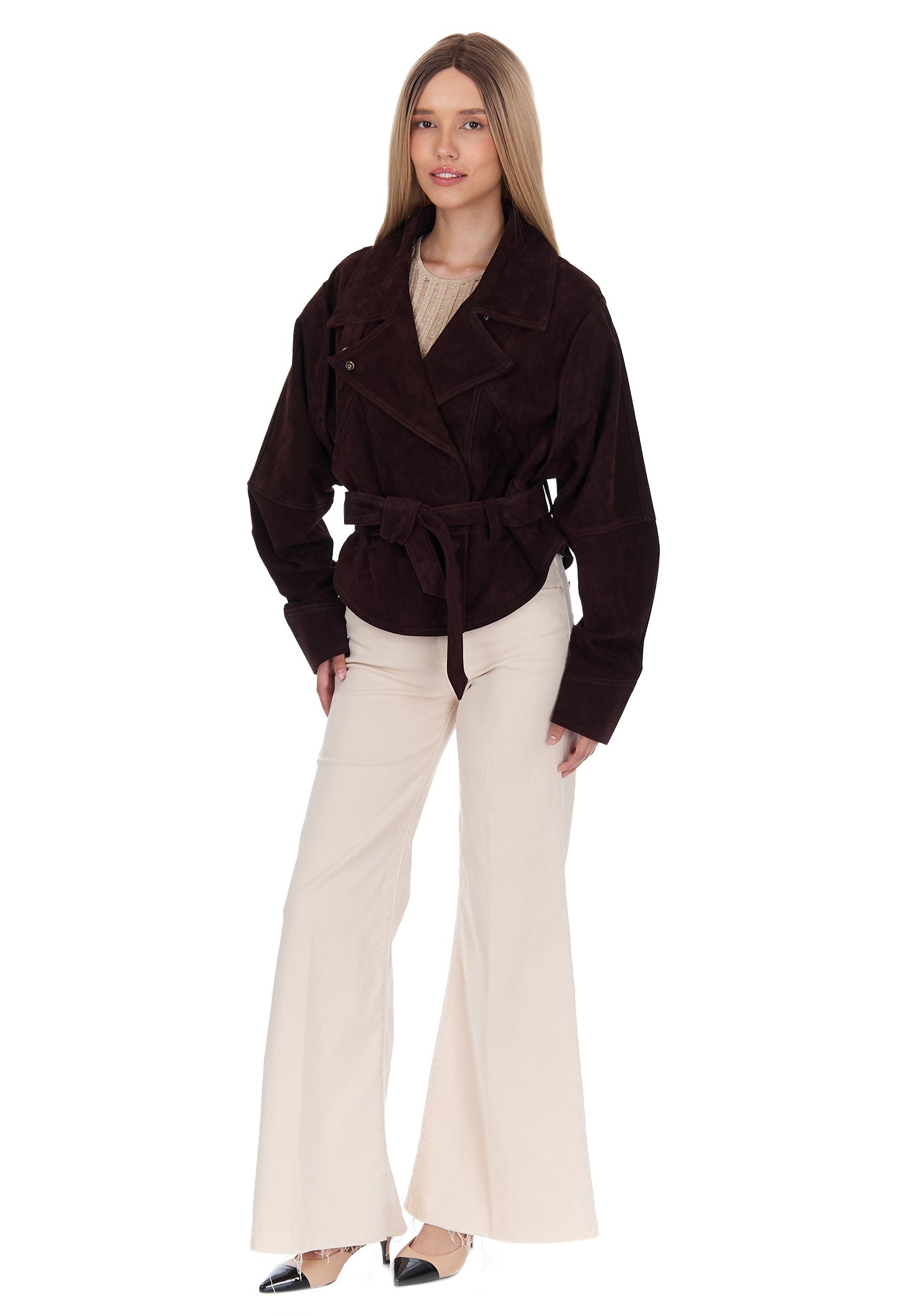 Jesi Suede Jacket — Burgundy