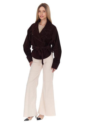 Jesi Suede Jacket — Burgundy