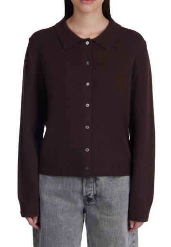 Burgundy Button-Front Knit Cardigan - view 2