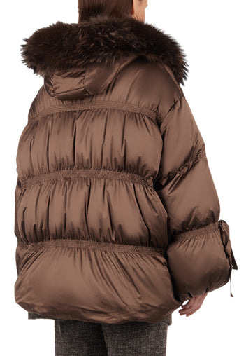 Occhiobello Down Jacket — Brown
