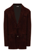 Wine Velvet Single-Breasted Blazer - view 1