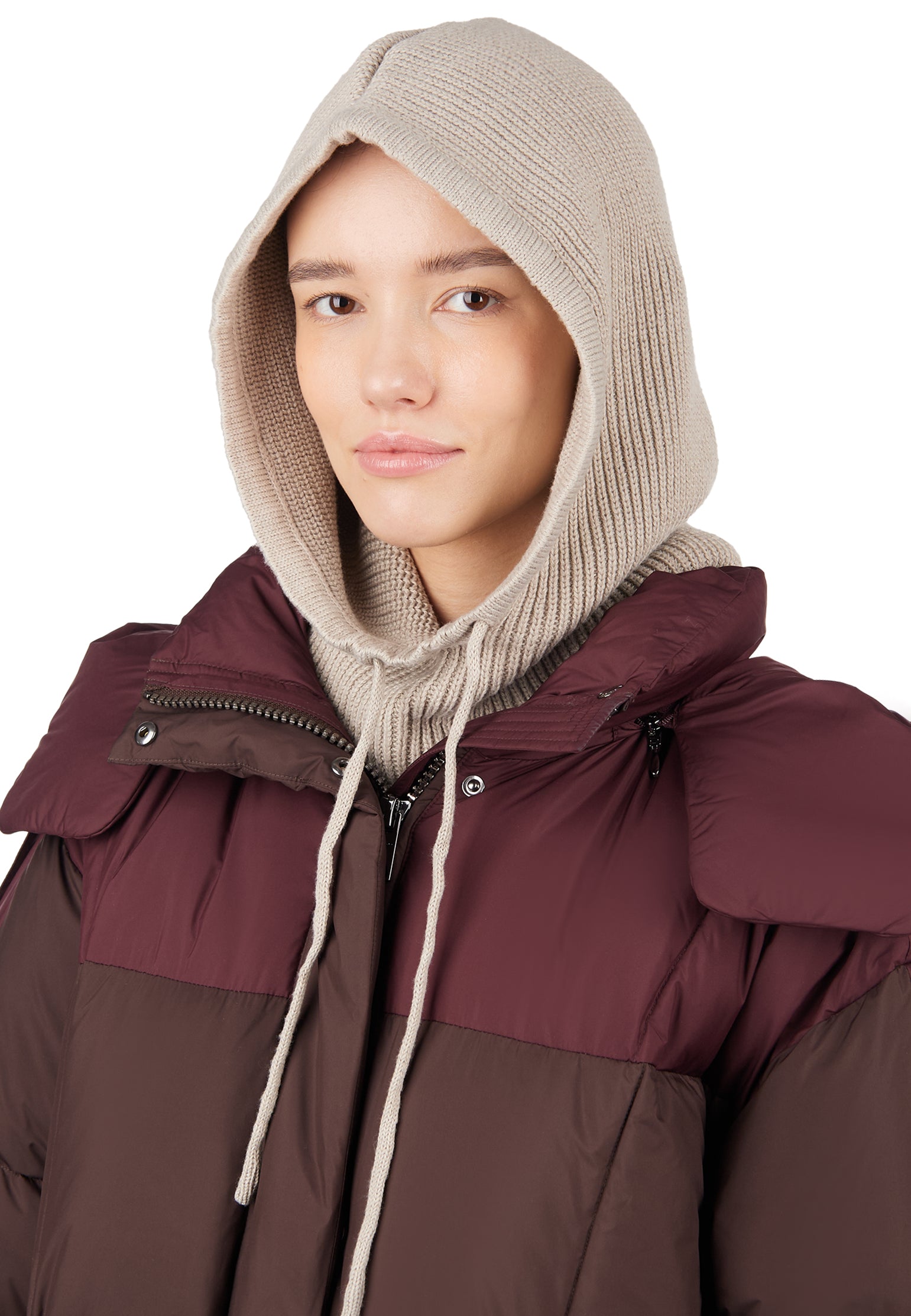 Brown and Beige Sfilato hood - view 2