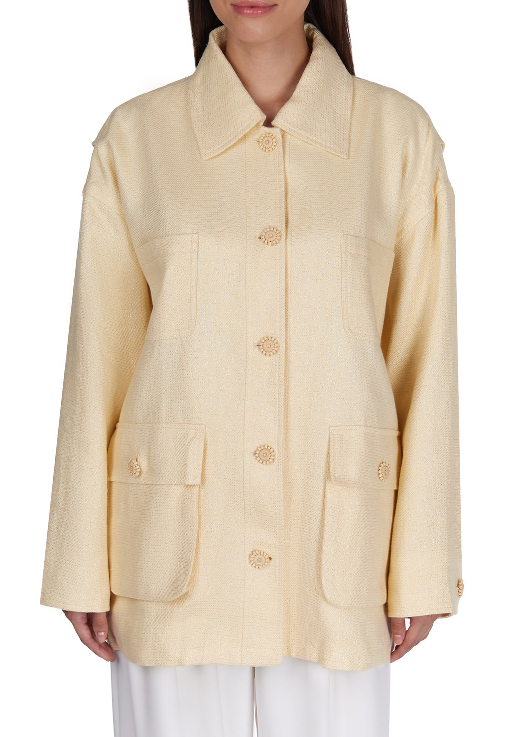 Cream Sfilato jacket - view 4