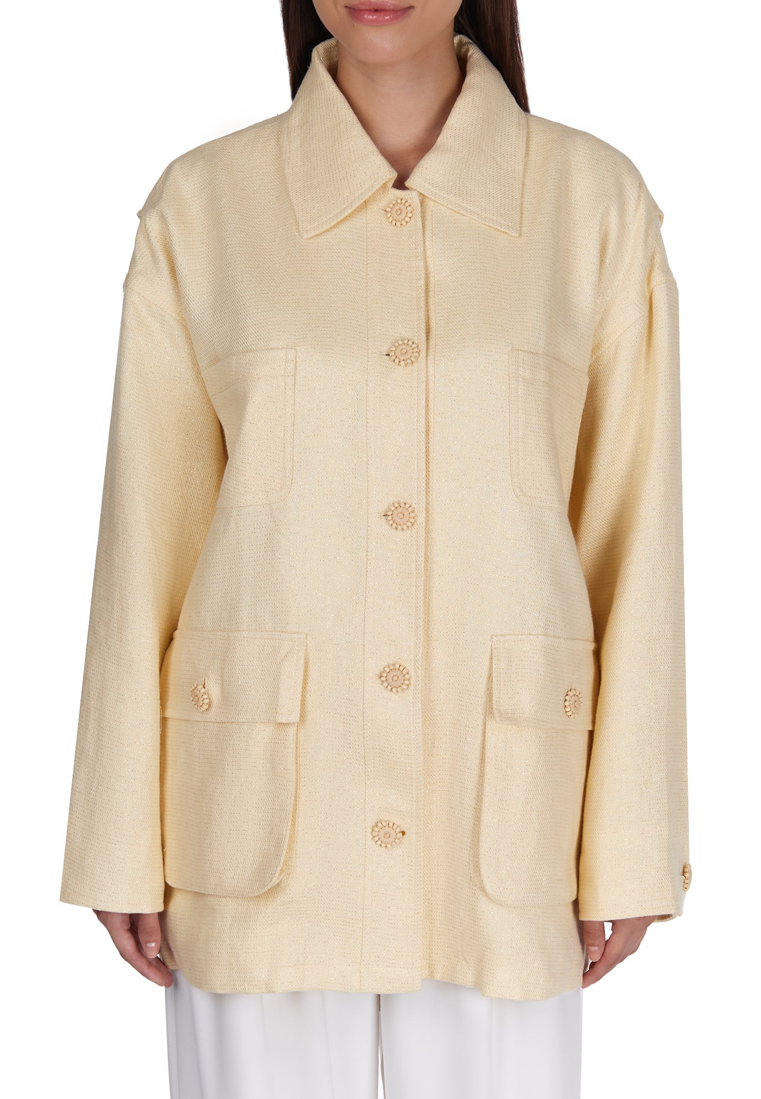Cream Sfilato jacket - view 4