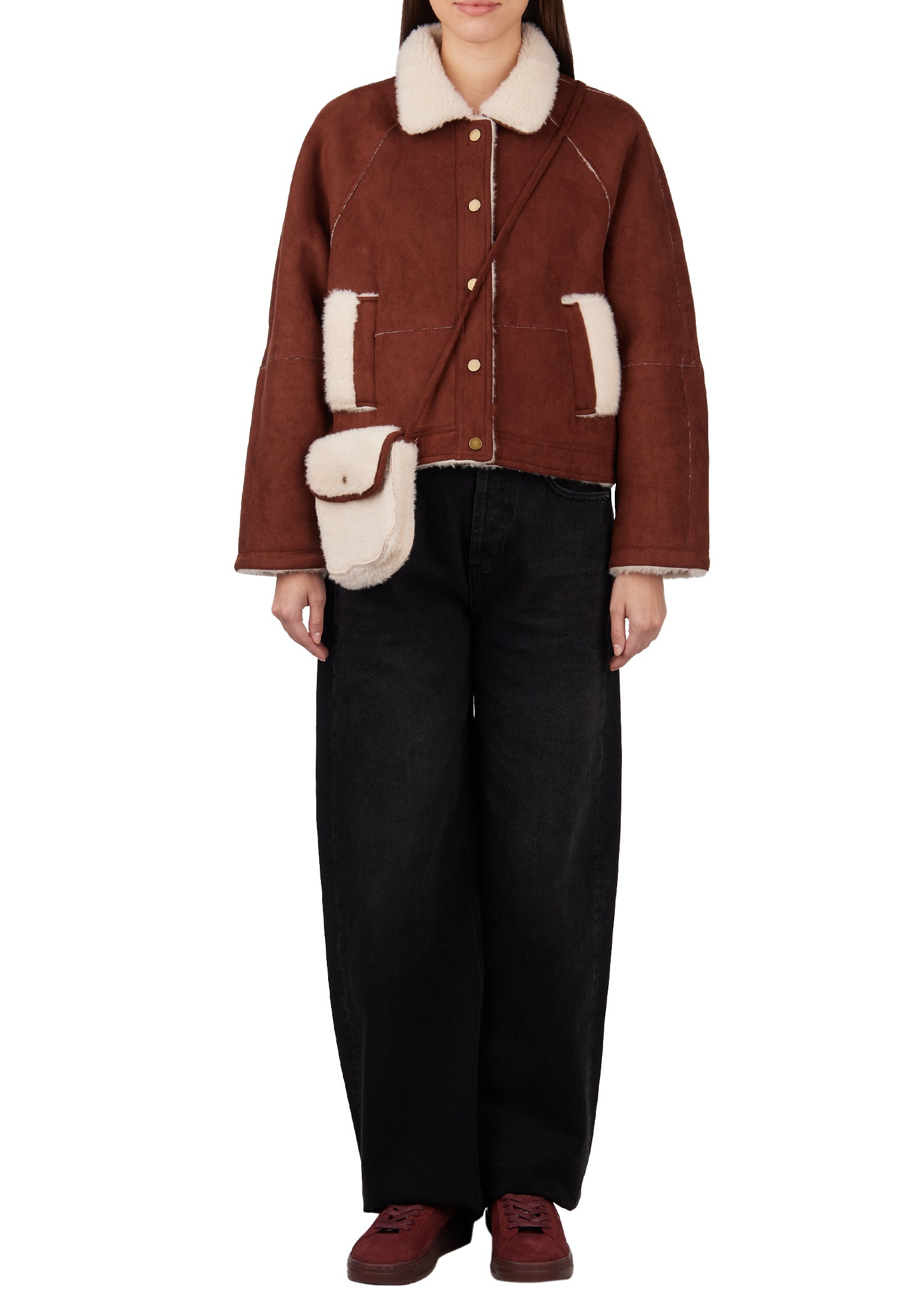 Brown Sfilato sheepskin coat - view 4