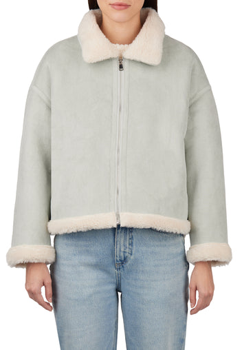Gray Sfilato sheepskin coat - view 5