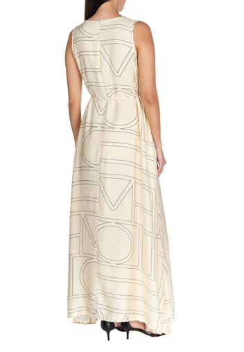 Ivory Graphic Belted Maxi Dress - view 5