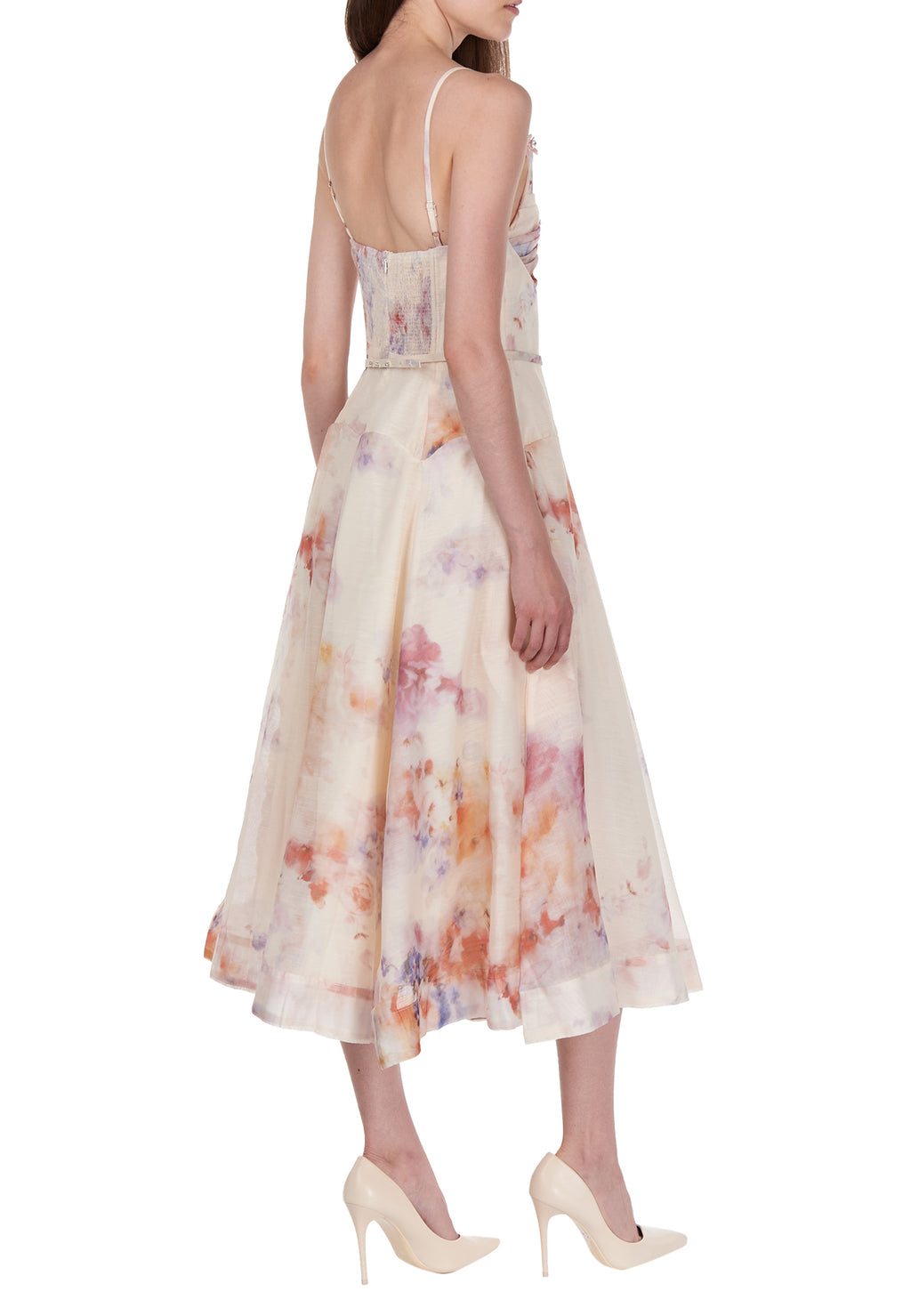 Gray and Coral Sfilato dress - view 3