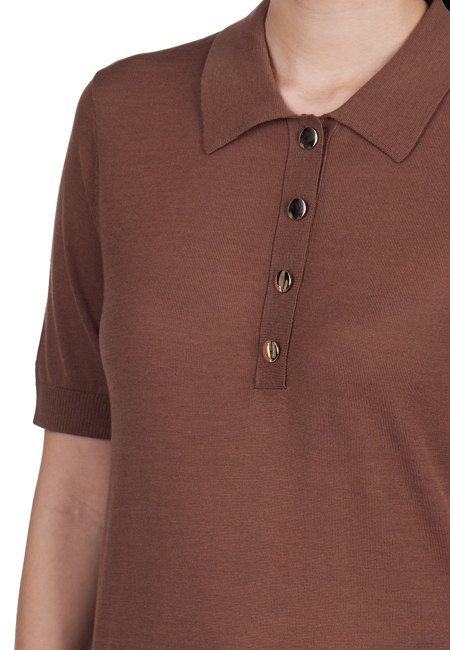 Brown Sfilato polo - view 3