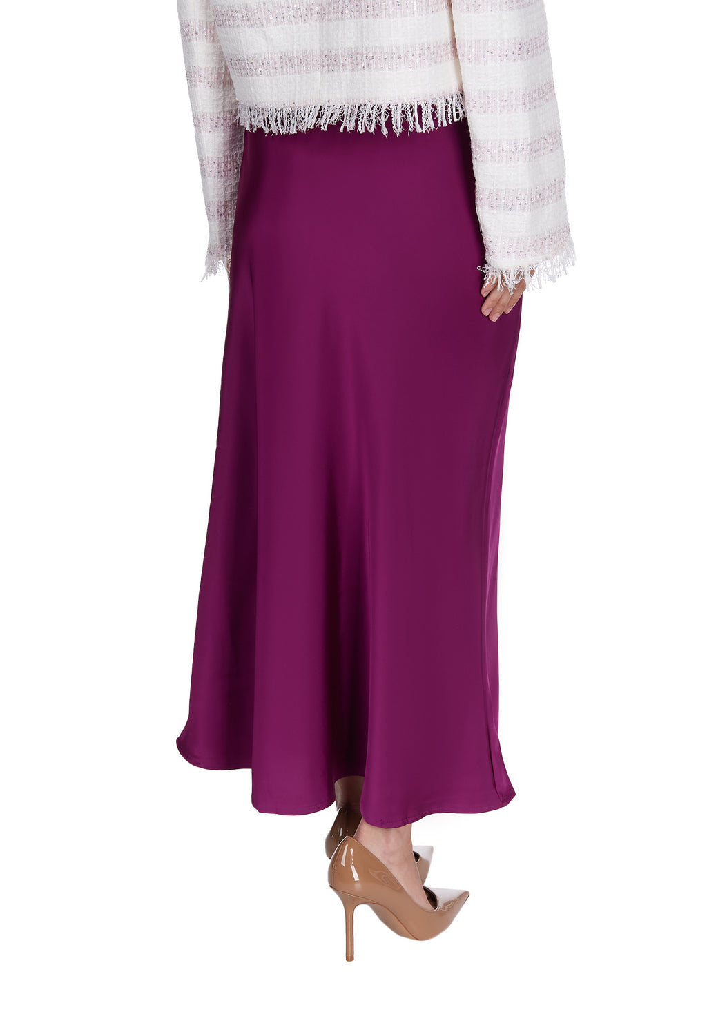 Burgundy Sfilato skirt - view 2