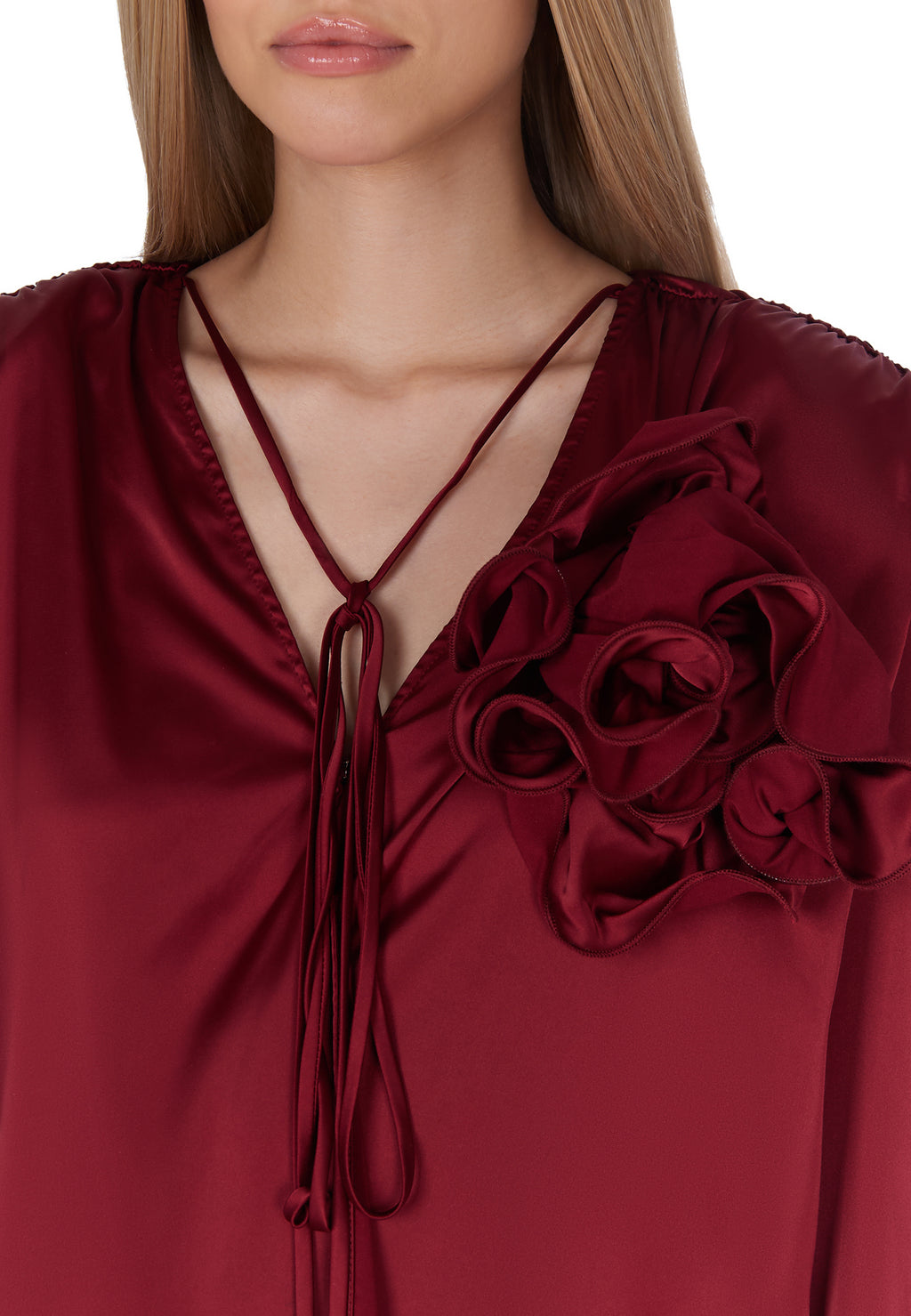 Burgundy Sfilato blouse - view 2