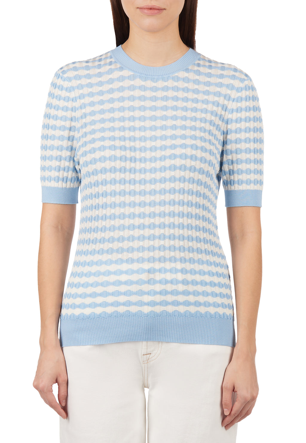 Blue and Gray Sfilato pullover - view 2