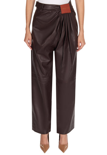 Burgundy Sfilato trousers - view 3