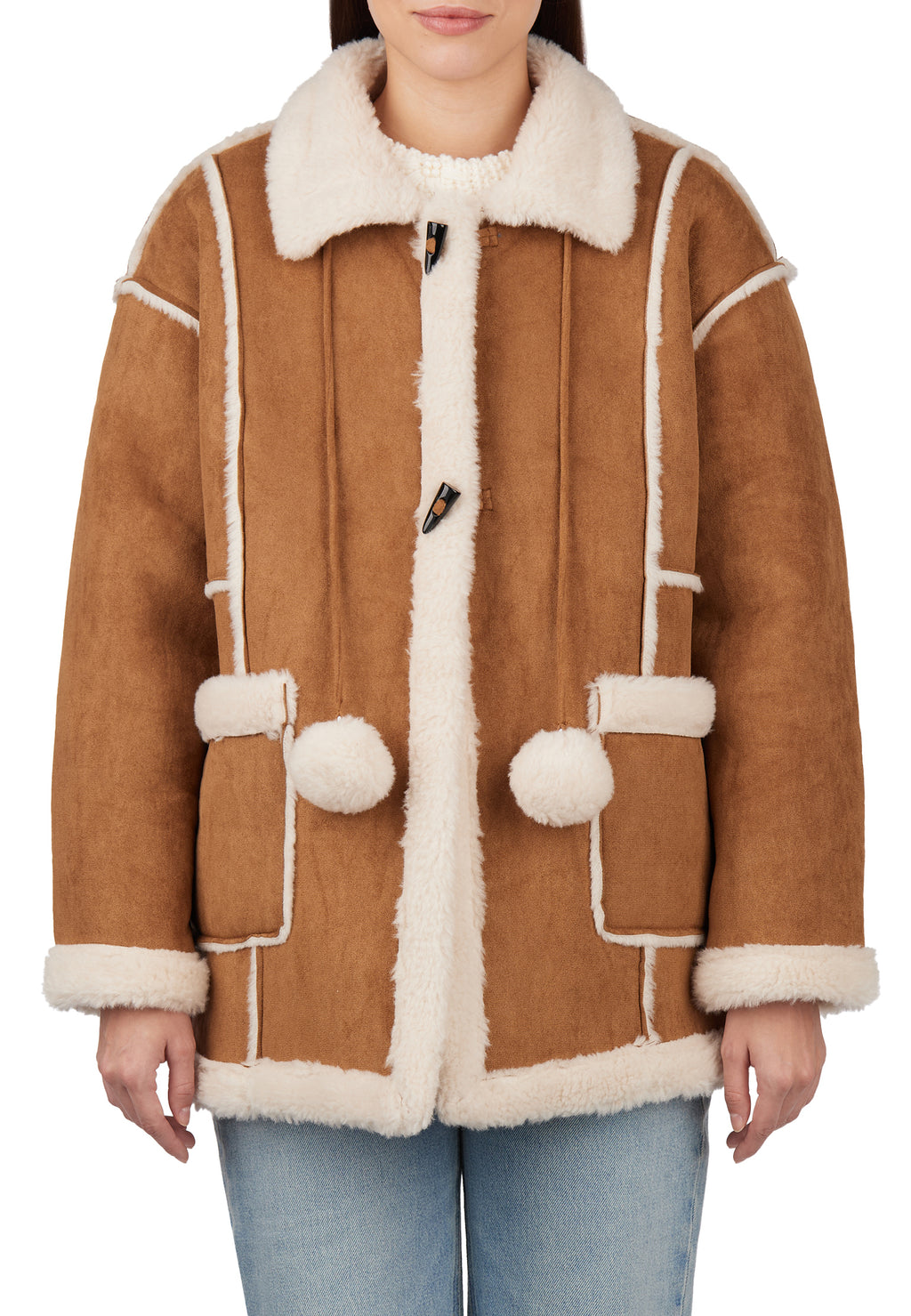 Brown Sfilato sheepskin coat - view 5