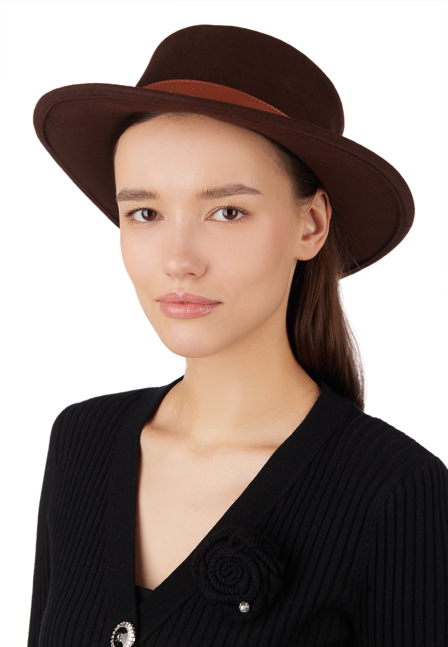 Black and Brown Sfilato hat - view 2