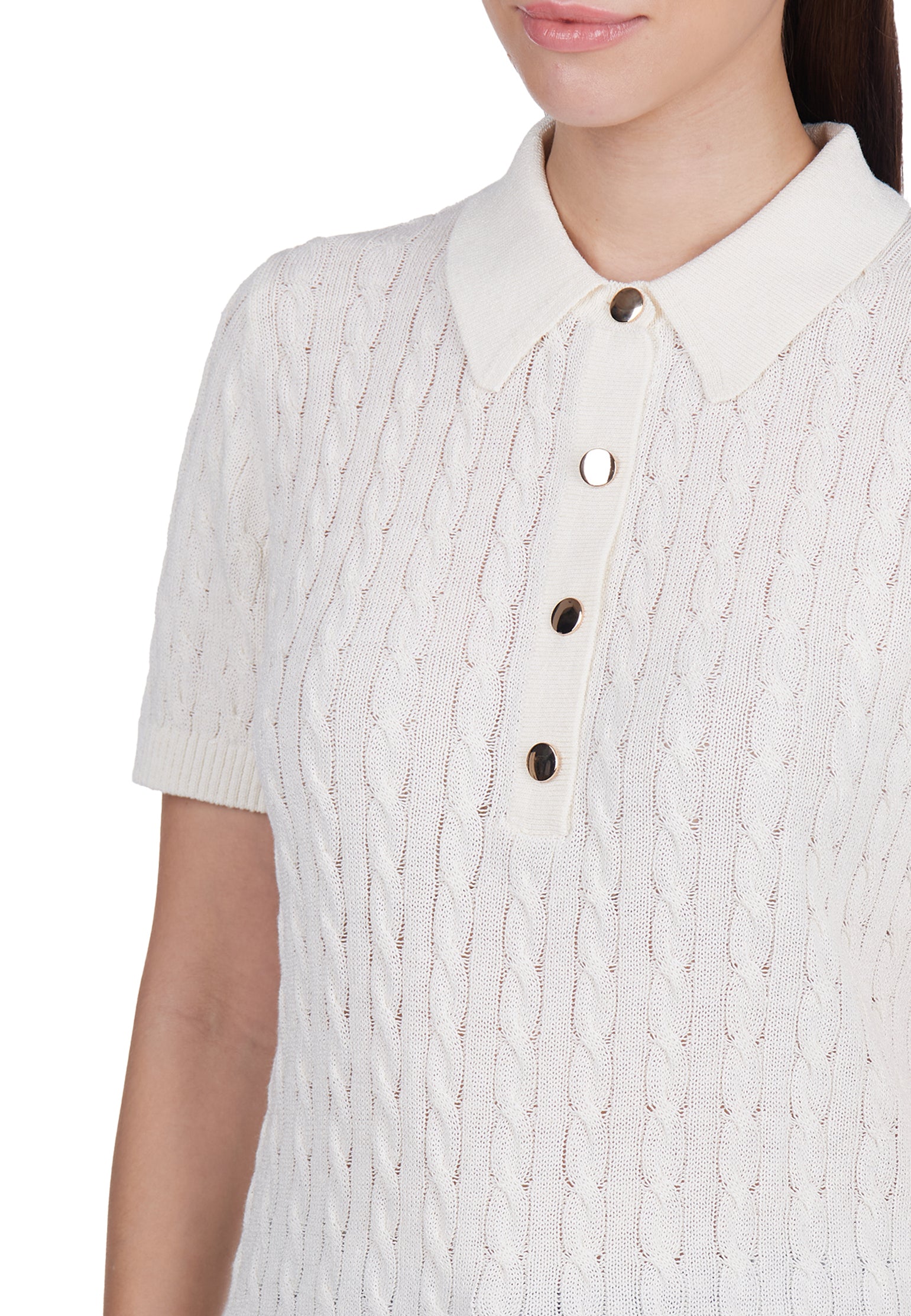 Gray Sfilato polo - view 3