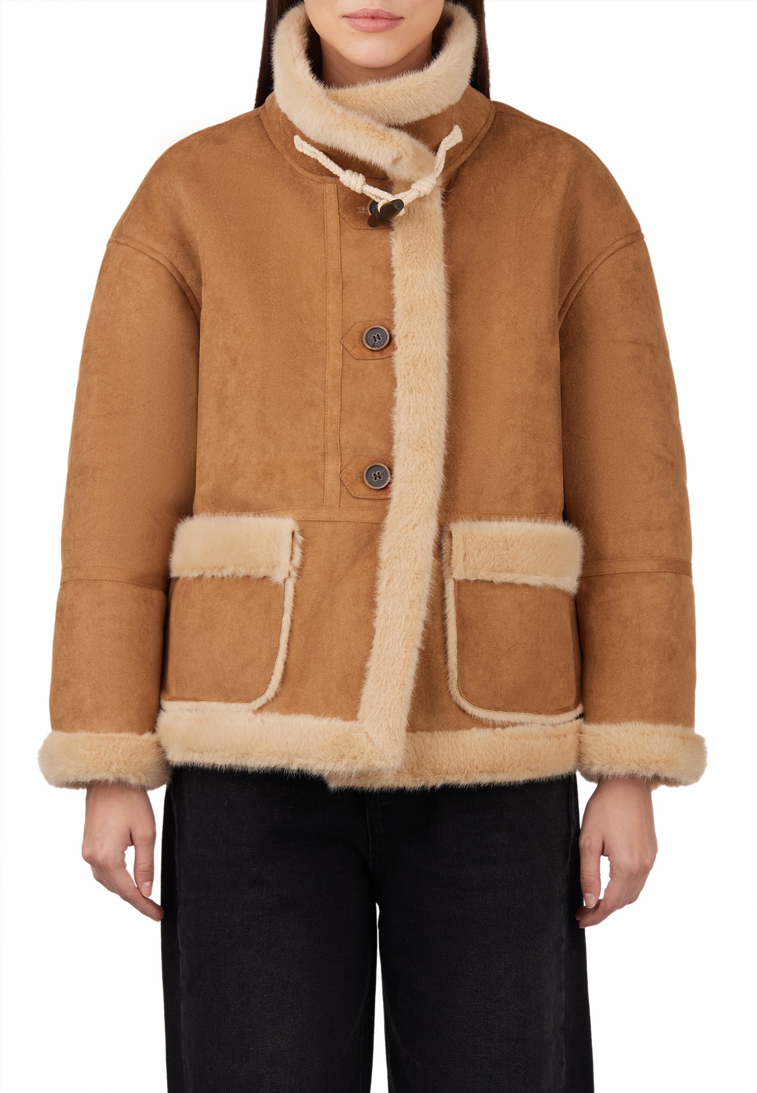 Sfilato Shearling Coat 25875 — Beige
