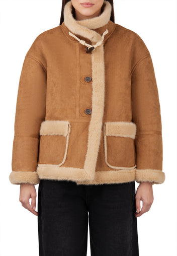 Sfilato Shearling Coat 25875 — Beige