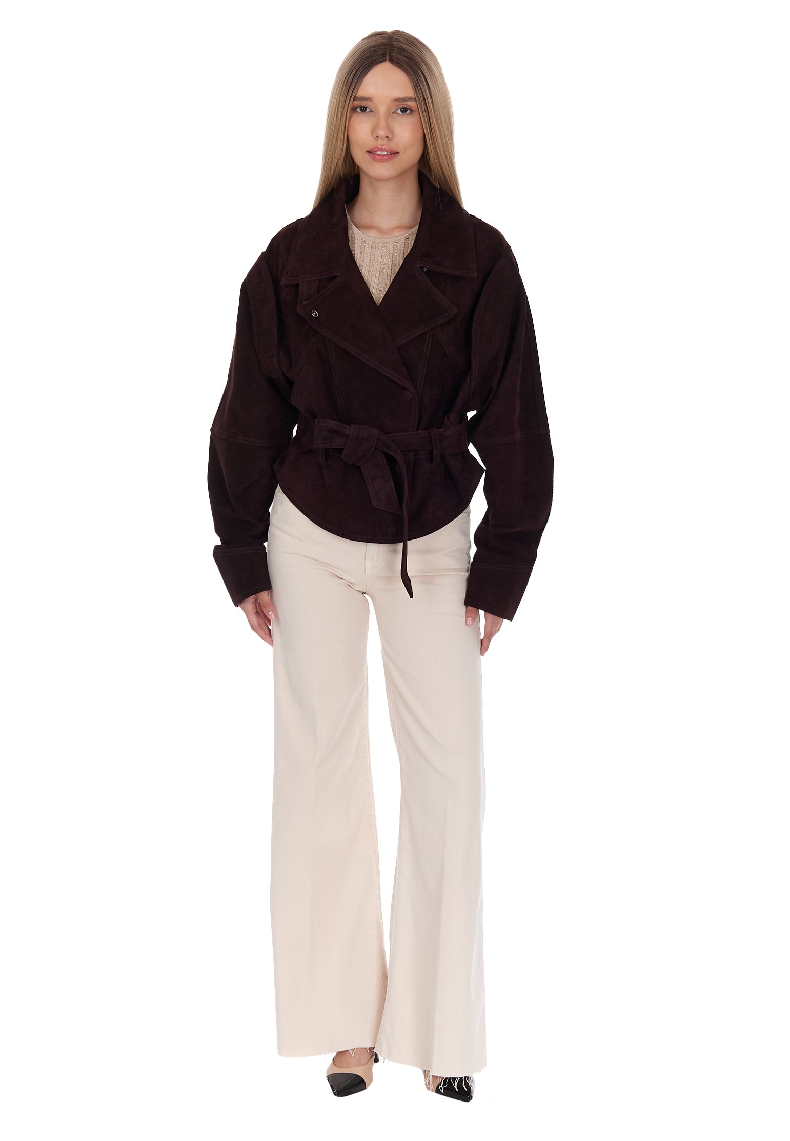 Jesi Suede Jacket — Burgundy