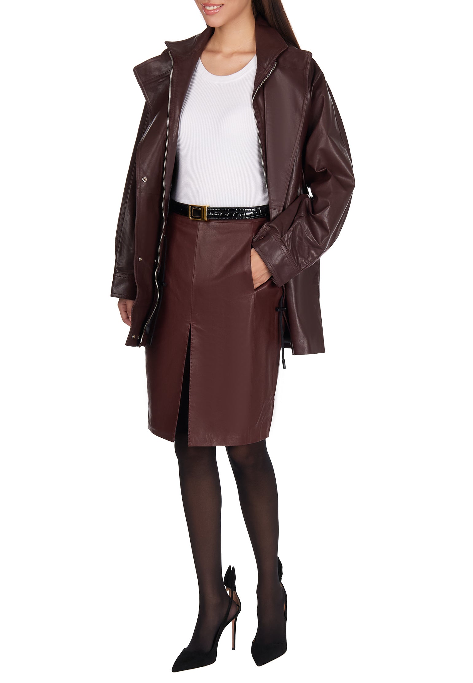 Udine Skirt — Burgundy