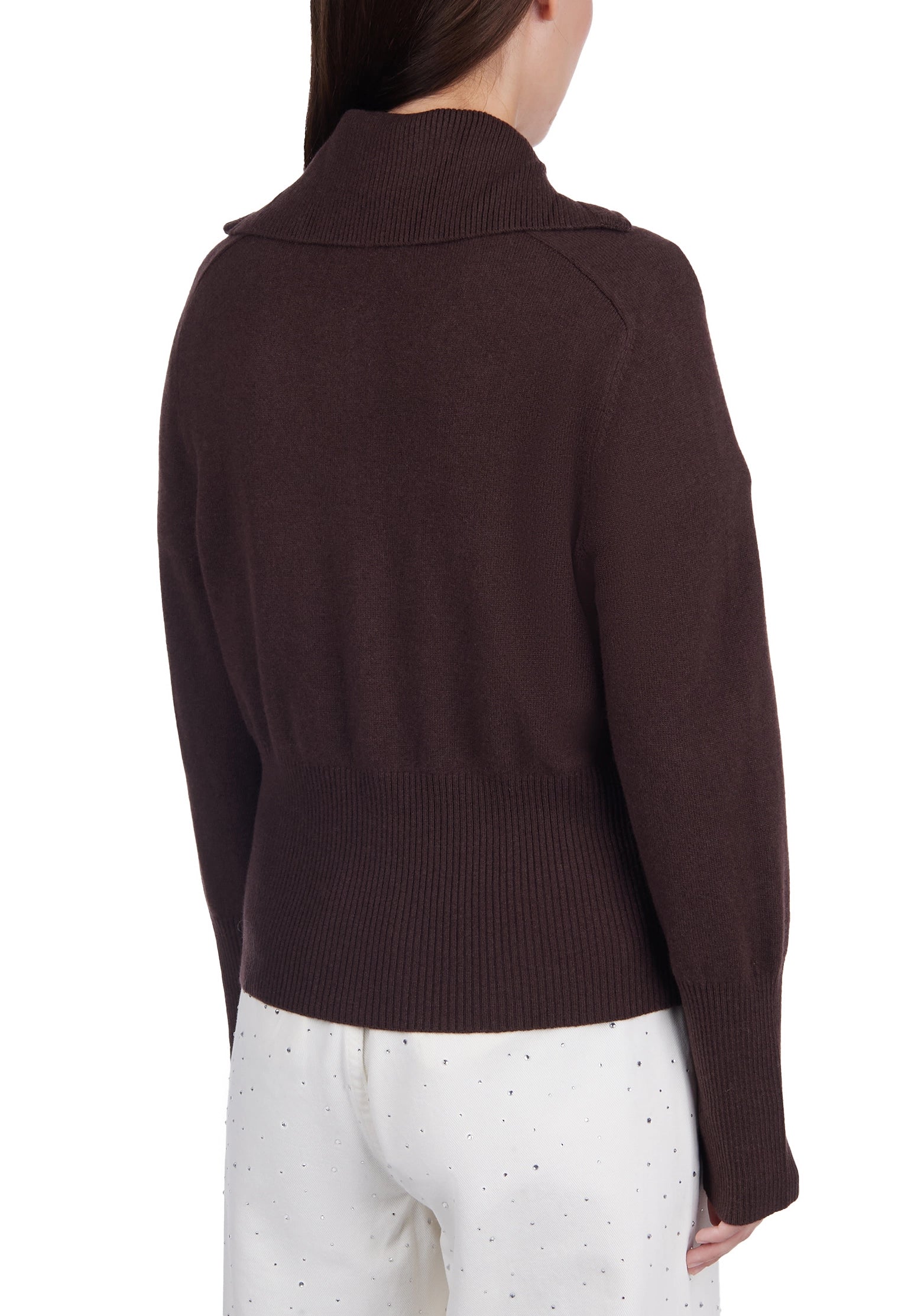 Burgundy Sfilato pullover - view 3