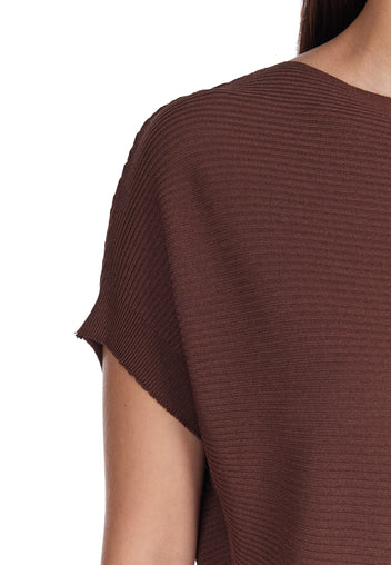 Burgundy Sfilato short sleeve top - view 6