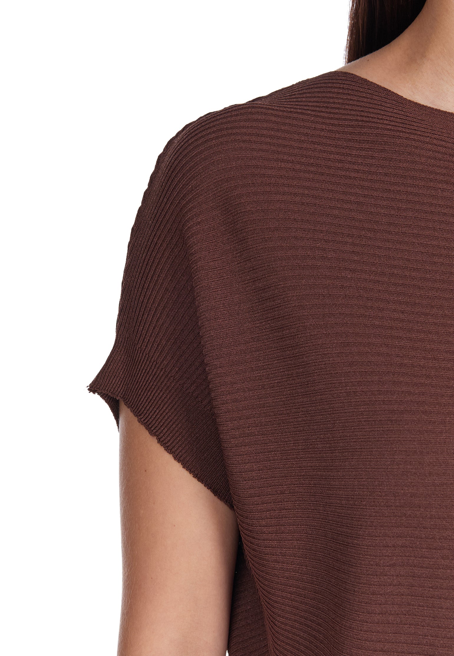 Burgundy Sfilato short sleeve top - view 6