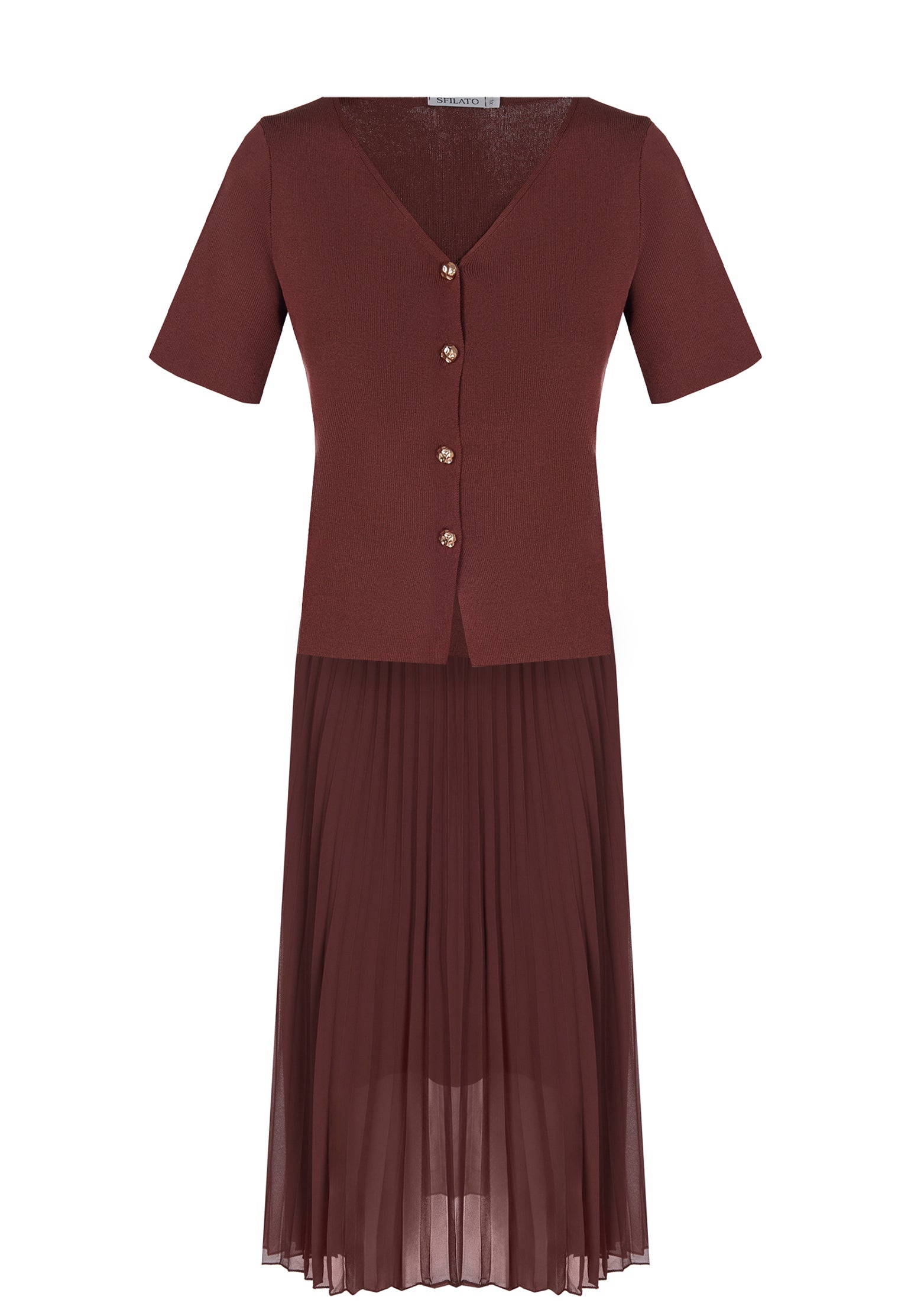 Burgundy Sfilato suit - view 1