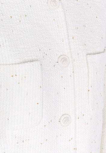 Ivory Textured Single-Breasted Jacket - view 5