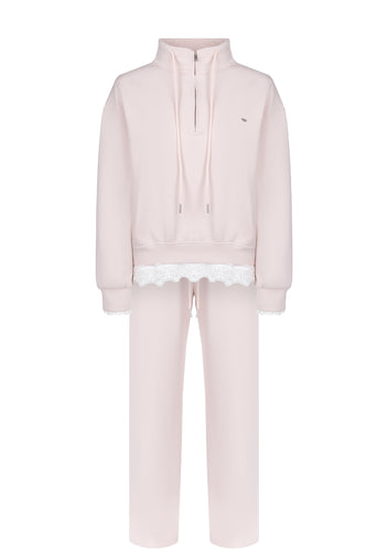 Pale Pink Hooded Jacket Trouser Set - view 1