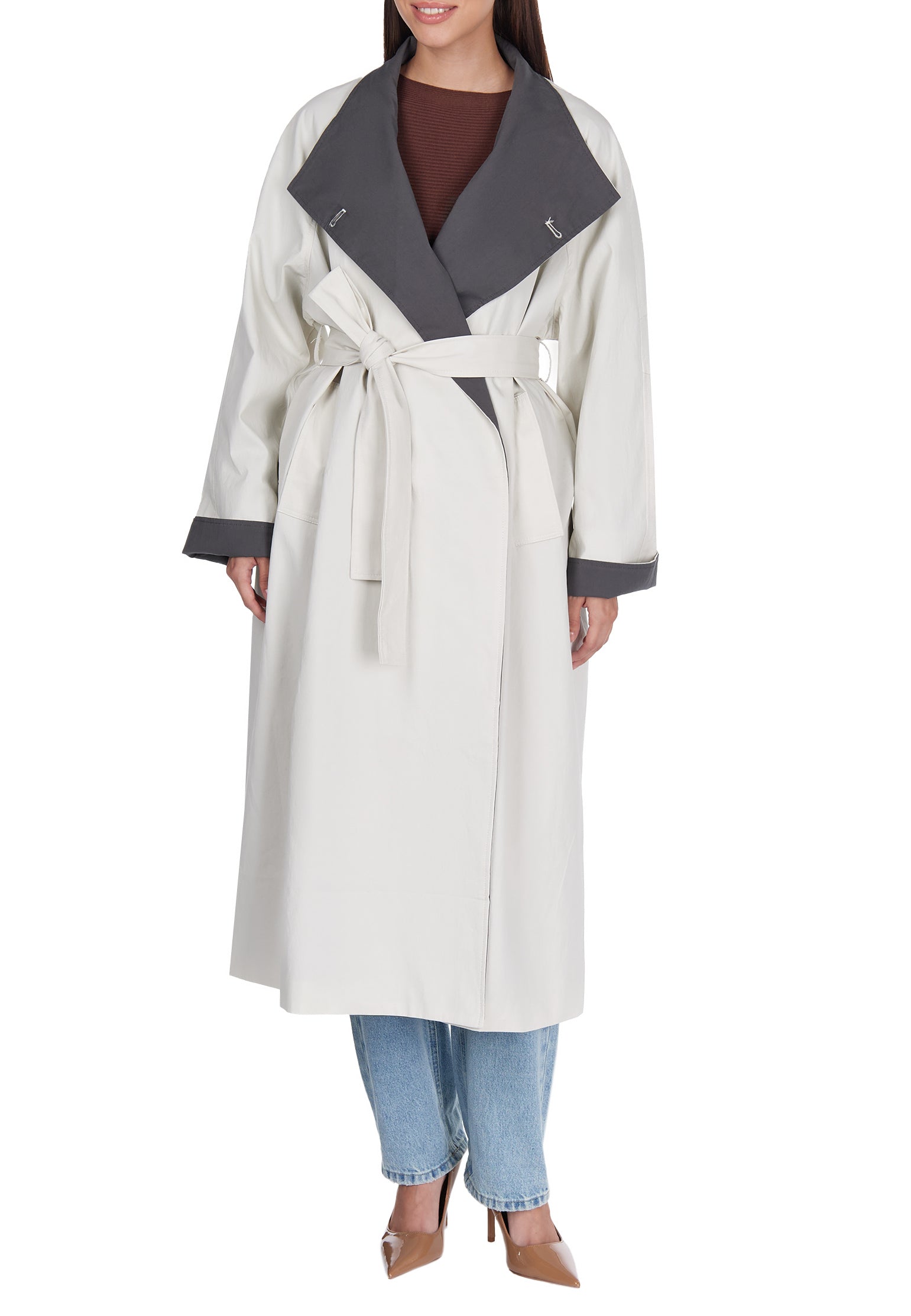 Gray Sfilato raincoat - view 4