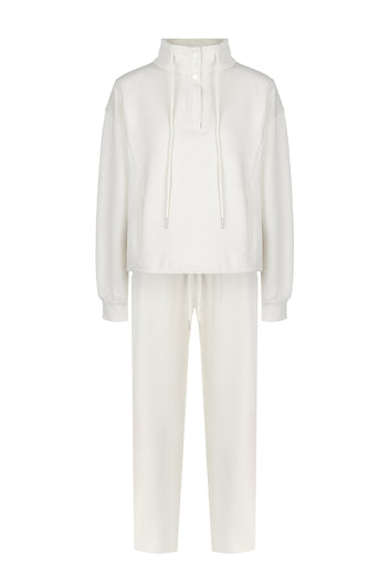 Ivory High-Neck Blouse Trouser Set - view 1