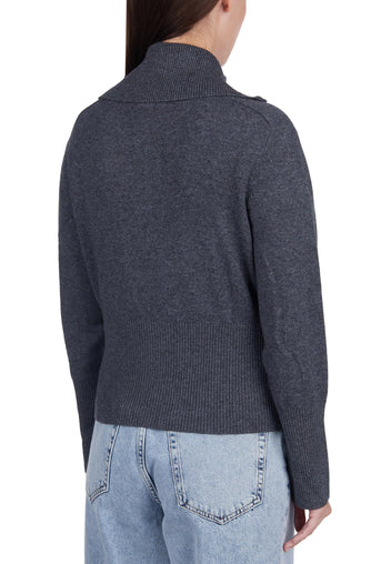 Navy Half-Zip Knit Pullover - view 3