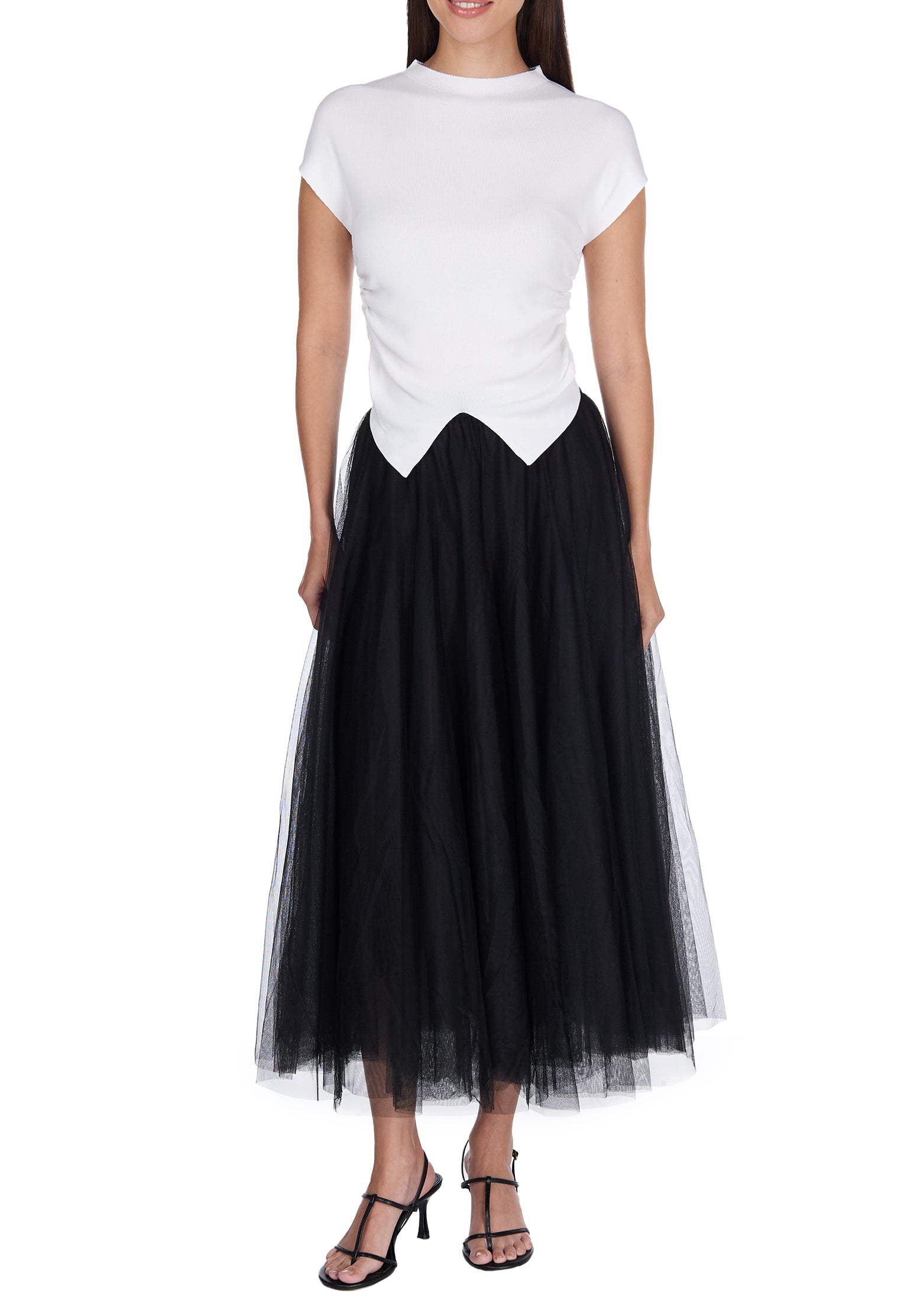 Black and White Sfilato short sleeve top - view 2