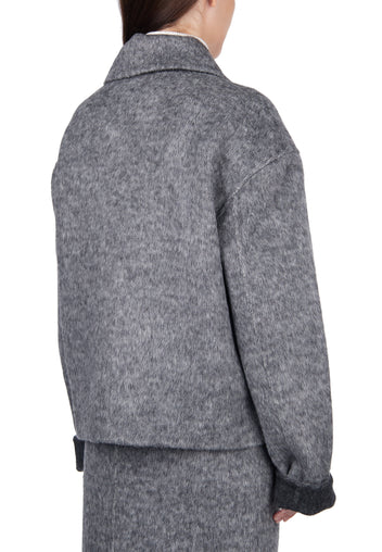 Graphite Cropped Wool Jacket - view 3