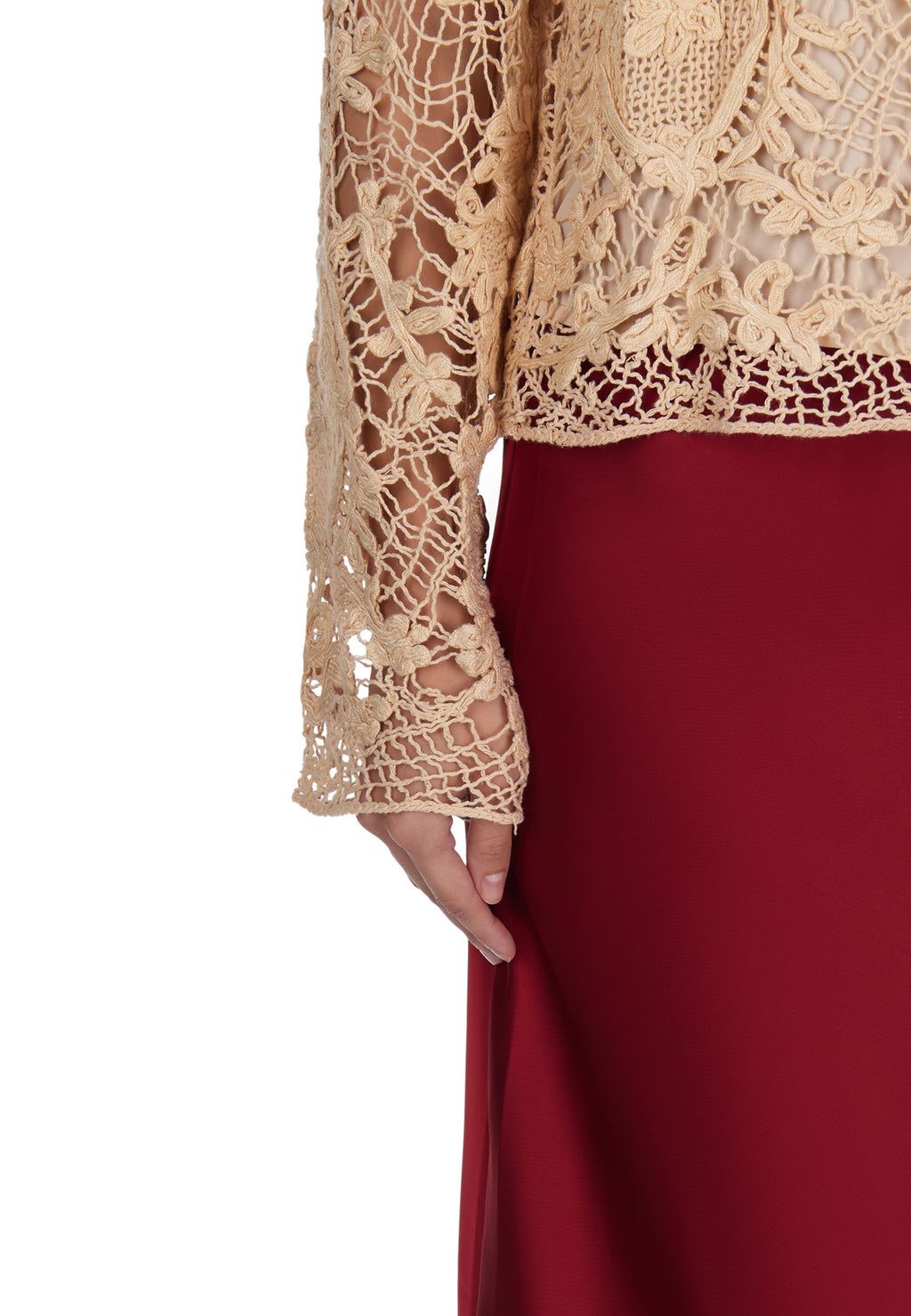 Black and Burgundy Sfilato skirt - view 3