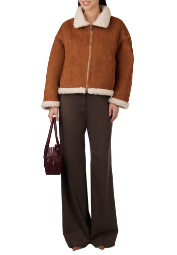 Brown Sfilato sheepskin coat - view 5