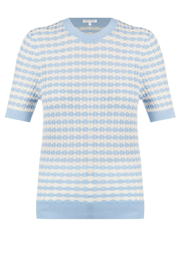 Sky Stripe Short-Sleeve Knit Tee - view 1