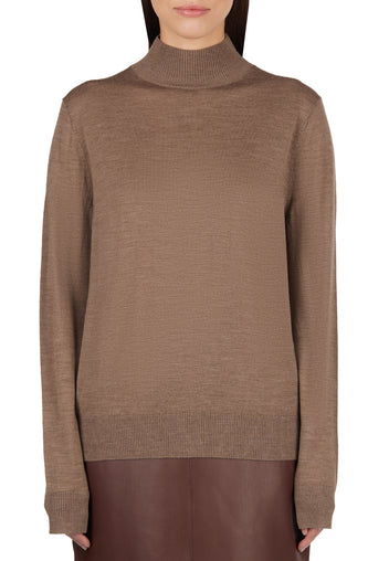 Mocha High-Neck Fine-Knit Top - view 2