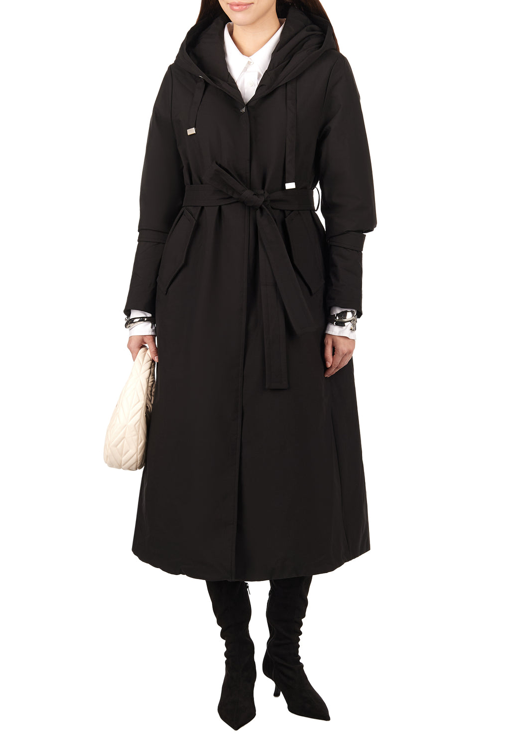 Black Sfilato trench coat - view 2
